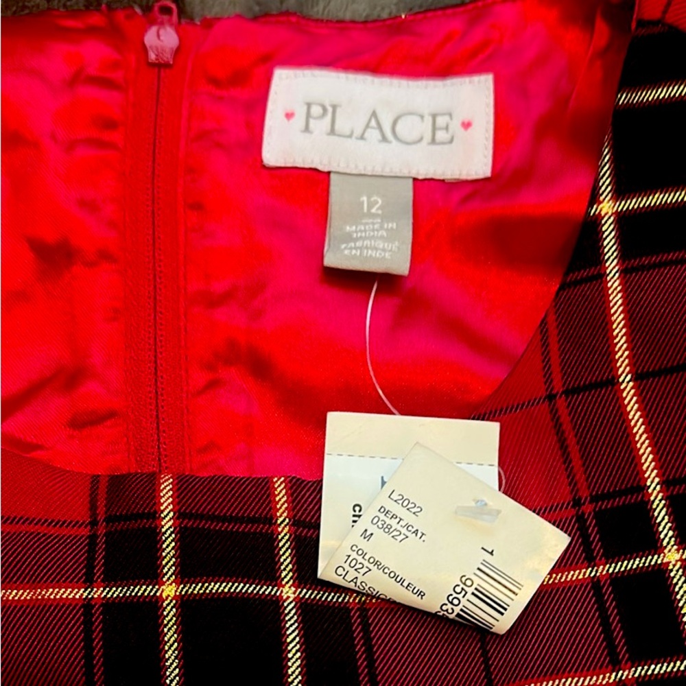 Vibrant Red and Black Plaid Dress by Place